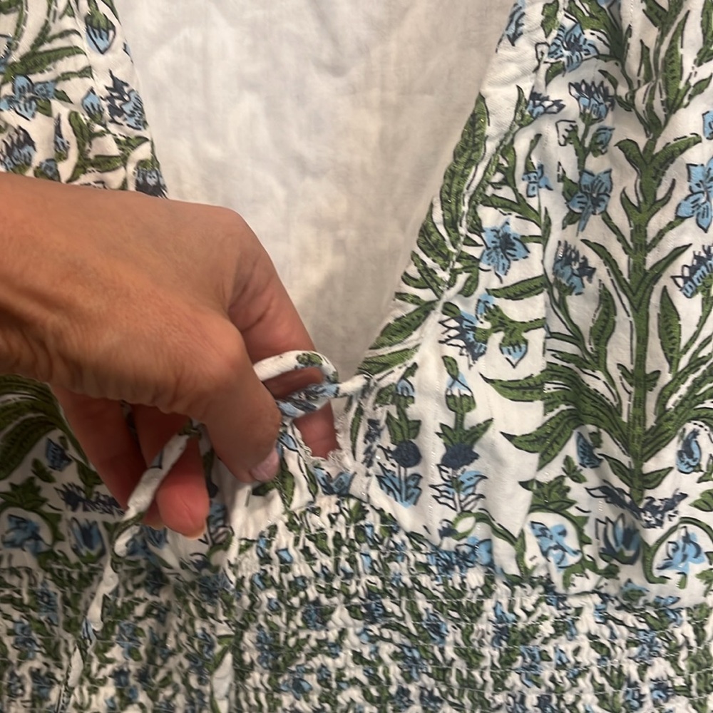 SAYLOR White Floral Mini Dress with Green and Blue Print - Picture 4 of 6